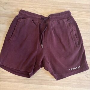 YoungLA Men’s Burgundy Jogger Shorts